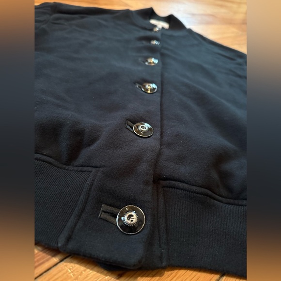 VTG St John Sport Black Button Down Jacket Crown Crest Logo Cotton Womens Size M - Picture 3 of 14